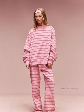 Parke darling stripe mockneck/boxer pant/hair accessories set